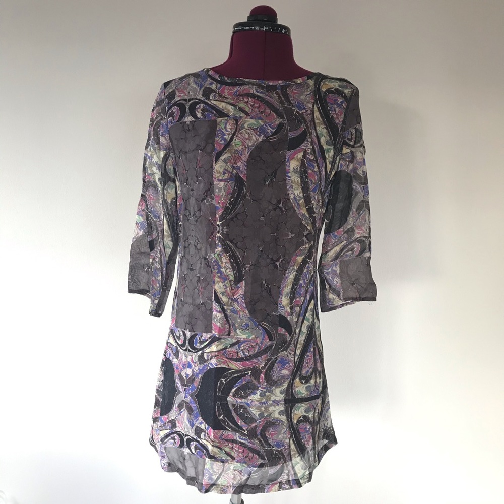 Topshop Patterned Transparent Dress